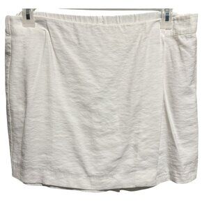 Zara White Linen Blend Pull-On Skort Sz XL Perfect for Summer Beach Picnic